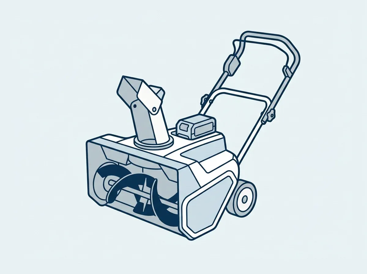 Illustration of a battery snow blower